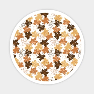 Golden and Brown Colors Autumn Leaves Pattern Magnet